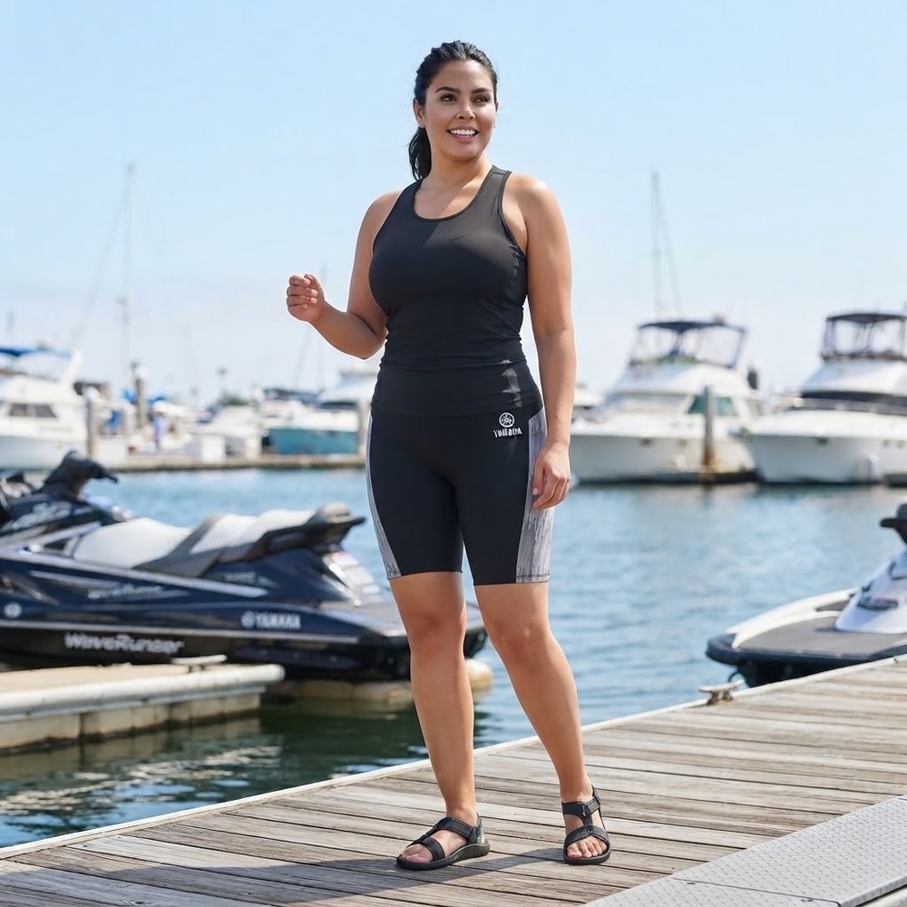 Yamaha Wetsuit Shorts Womens 2XL Black Grey Neoprene Jet Ski PWC Water Sports